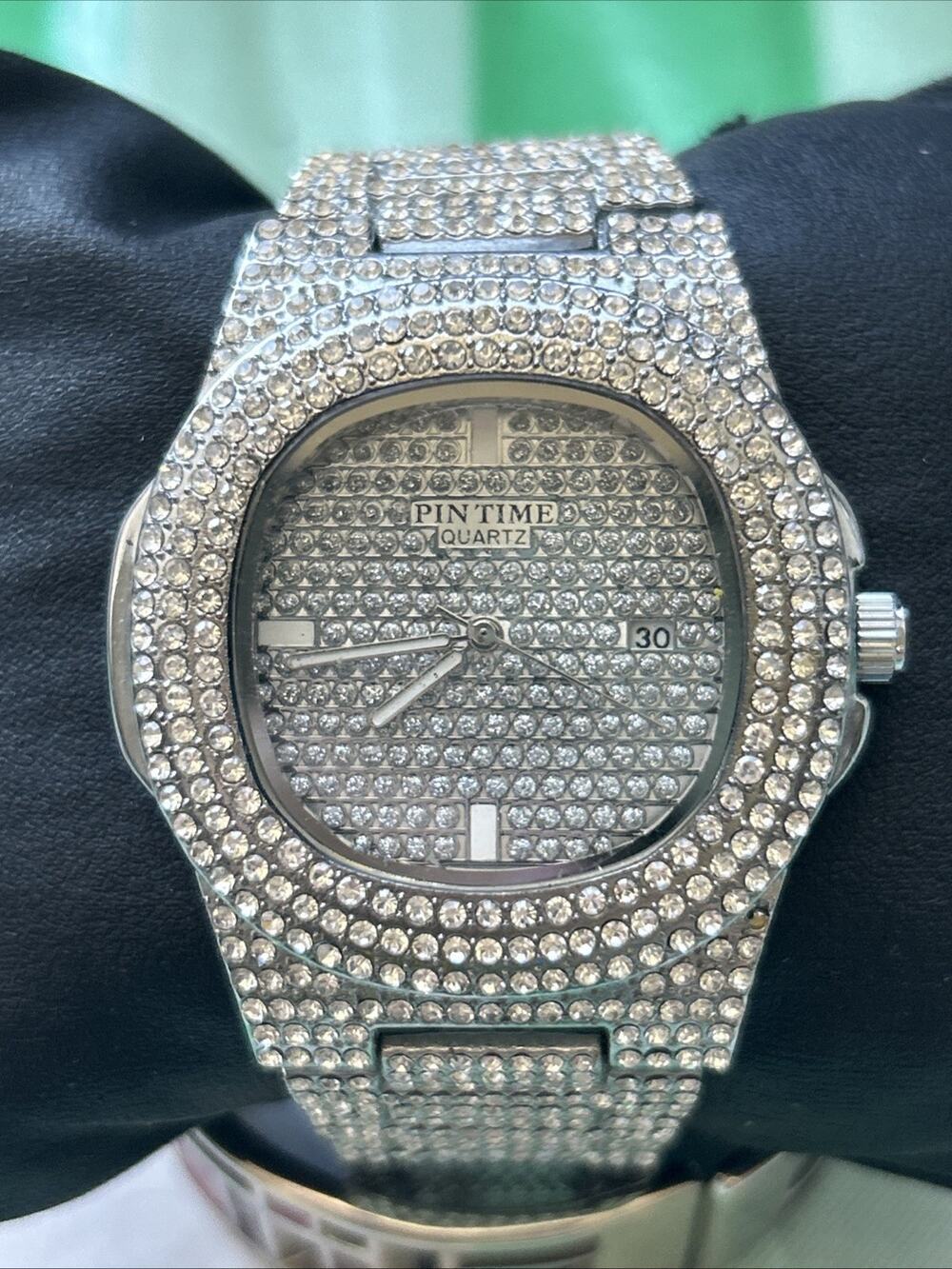 Pin Time All Rhinestone Quartz Watch